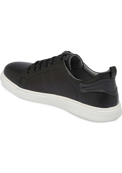 Siyah Hakiki Deri Erkek Sneaker - E24I1AY56608-A23
