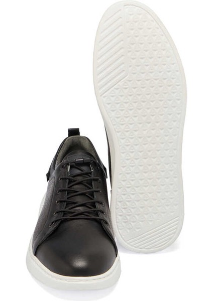 Siyah Hakiki Deri Erkek Sneaker - E24I1AY56608-A23