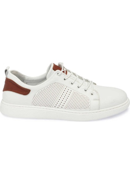 Beyaz Deri Erkek Sneaker - E24I1AY56608-A26