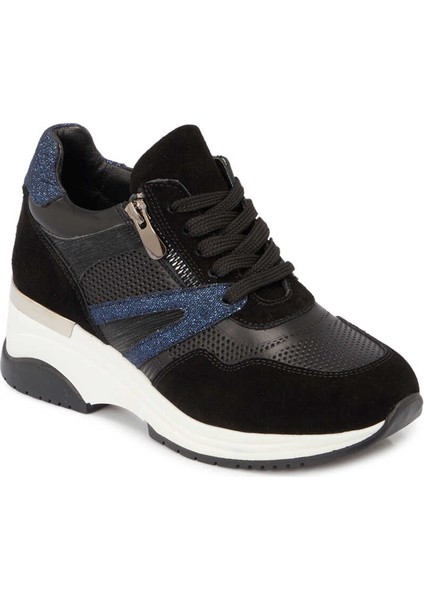 Siyah Hakiki Deri Kadın Sneaker - K24I1AY67193-A23