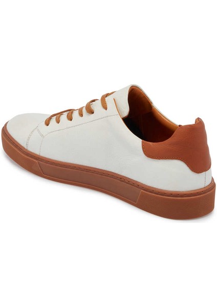 Beyaz Hakiki Deri Erkek Sneaker - E24I1AY56627-B69