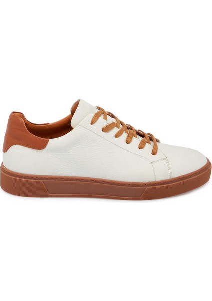 Beyaz Hakiki Deri Erkek Sneaker - E24I1AY56627-B69