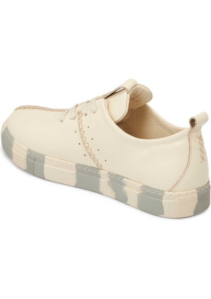 Ekru Hakiki Deri Kadın Sneaker - K24I1AY67197-R90 fiyatları