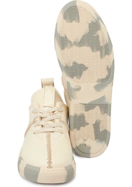 Ekru Hakiki Deri Kadın Sneaker - K24I1AY67197-R90 fırsatları