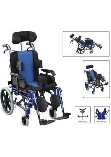 KY958LC-A36 Cp Özellikli Pediatrik Tekerlekli Sandalye