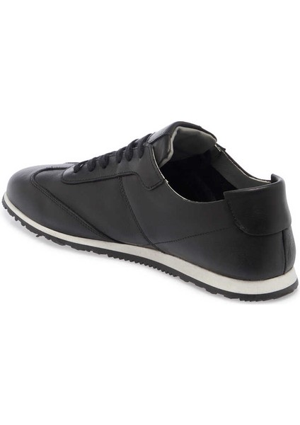 Siyah Hakiki Deri Erkek Sneaker - E24I1AY56631-A23