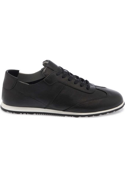 Siyah Hakiki Deri Erkek Sneaker - E24I1AY56631-A23