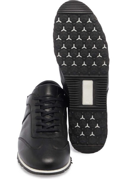 Siyah Hakiki Deri Erkek Sneaker - E24I1AY56631-A23