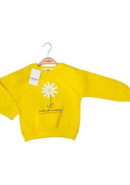 Kız Çocuk Papatya Nakışlı Sweatshirt fiyatları