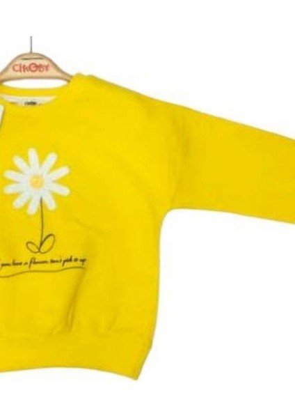 Kız Çocuk Papatya Nakışlı Sweatshirt indirimleri