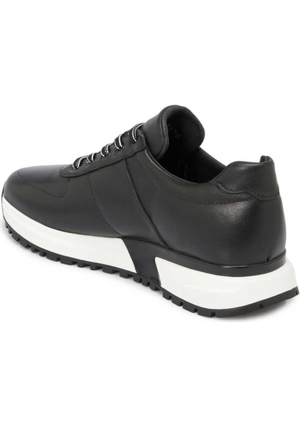 Siyah Hakiki Deri Erkek Sneaker - E24I1AY56617-A23