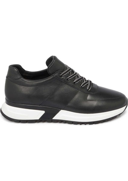 Siyah Hakiki Deri Erkek Sneaker - E24I1AY56617-A23