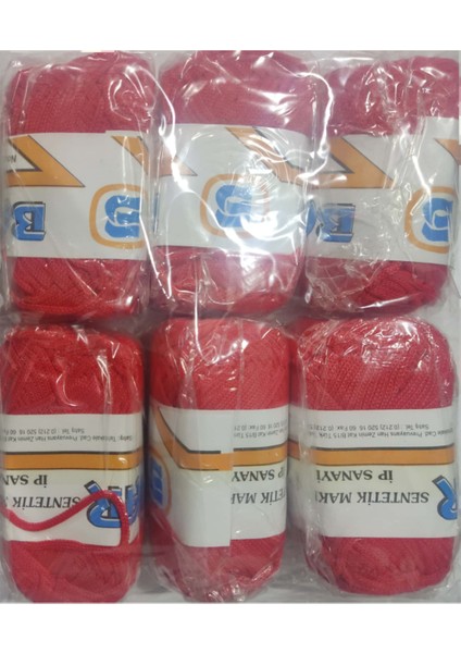 Bayar Makrome Ipi-6lı Paket-Kırmızı
