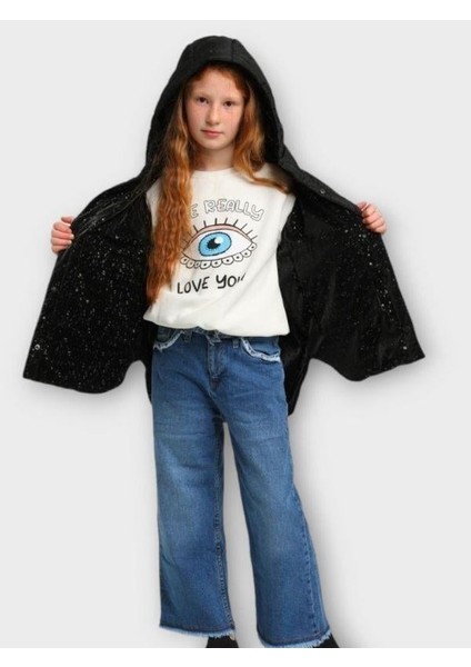 Kız Çocuk Kışlık Içi Şardonlu Eye Really Göz Baskılı Sweatshirt