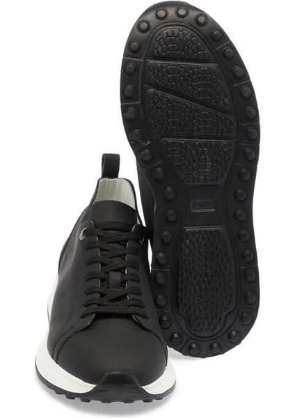 Siyah Hakiki Deri Erkek Sneaker - E24I1AY56703-A41