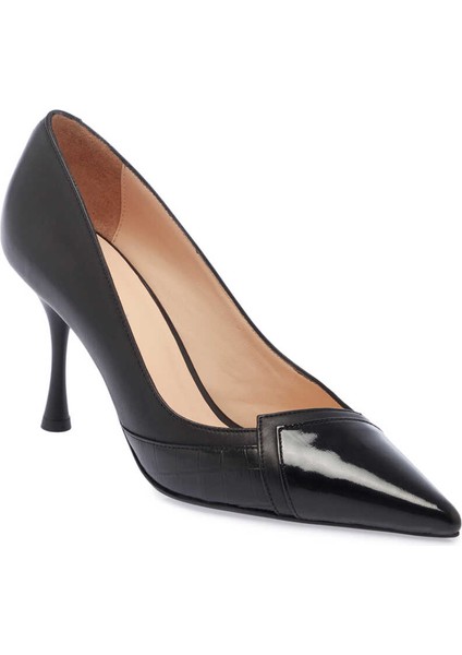 Siyah Hakiki Deri Kadın Stiletto - K24I1AY67182-A55