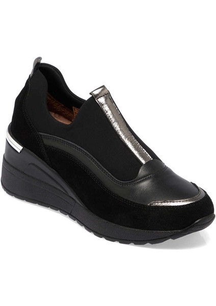 Siyah Hakiki Süet Deri Kadın Sneaker - K24I1AY67143-A01
