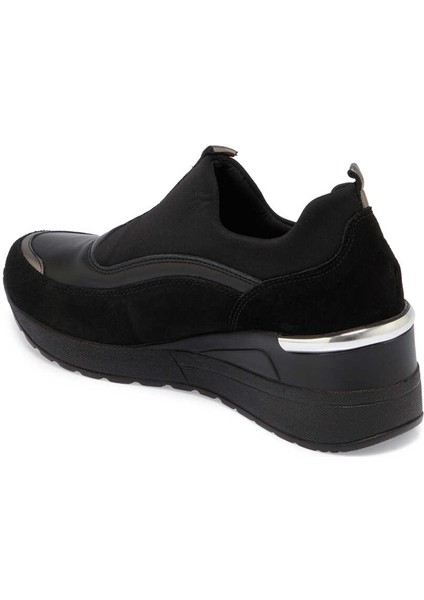 Siyah Hakiki Süet Deri Kadın Sneaker - K24I1AY67143-A01
