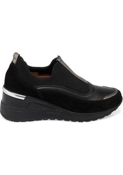 Siyah Hakiki Süet Deri Kadın Sneaker - K24I1AY67143-A01