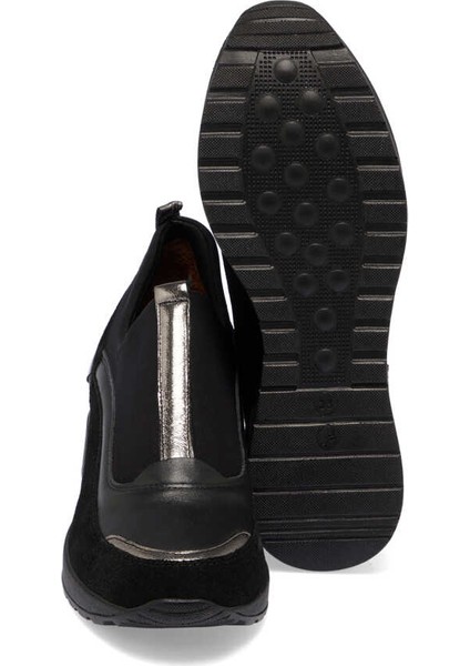 Siyah Hakiki Süet Deri Kadın Sneaker - K24I1AY67143-A01
