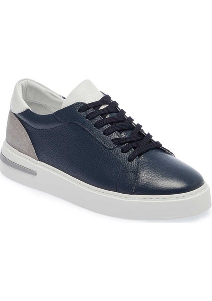 Lacivert Hakiki Deri Erkek Sneaker - E24I1AY56699-A31