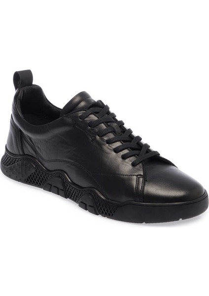 Siyah Hakiki Deri Erkek Sneaker - E24I1AY56664-A23