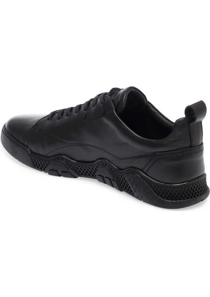 Siyah Hakiki Deri Erkek Sneaker - E24I1AY56664-A23