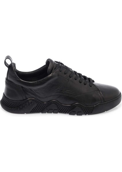 Siyah Hakiki Deri Erkek Sneaker - E24I1AY56664-A23