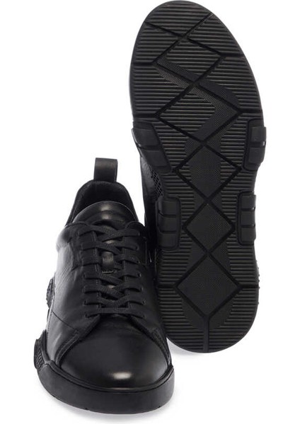 Siyah Hakiki Deri Erkek Sneaker - E24I1AY56664-A23