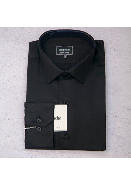 Erkek Klasik Slim Fit Saten Gömlek fırsatları