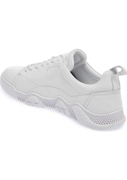Beyaz Hakiki Deri Erkek Sneaker - E24I1AY56664-A26