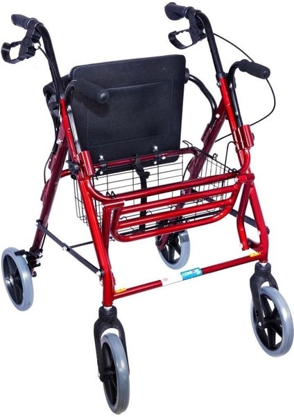 DM9146 Ayak Pedallı Alüminyum Rolatör (Tekerlekli Sandalye Gibi Kullanma Imkanı)