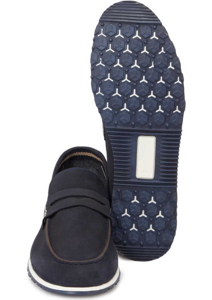 Lacivert Hakiki Nubuk Deri Erkek Loafer - E24I1AY56630-C39