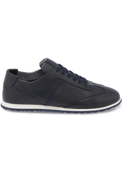Lacivert Hakiki Deri Erkek Sneaker - E24I1AY56631-A31
