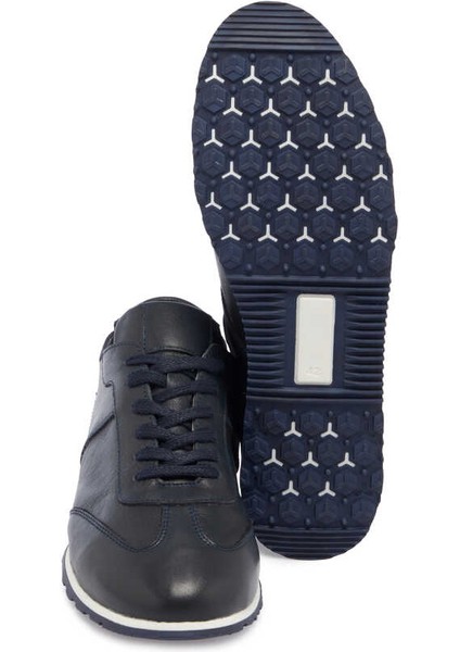 Lacivert Hakiki Deri Erkek Sneaker - E24I1AY56631-A31