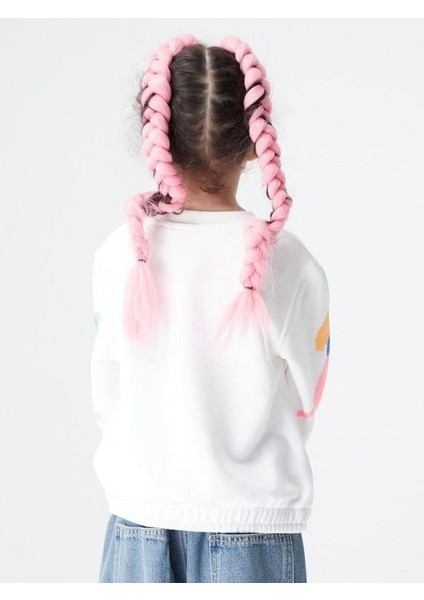 Kız Çocuk Fil Baskılı Beli Lastikli Sweatshirt