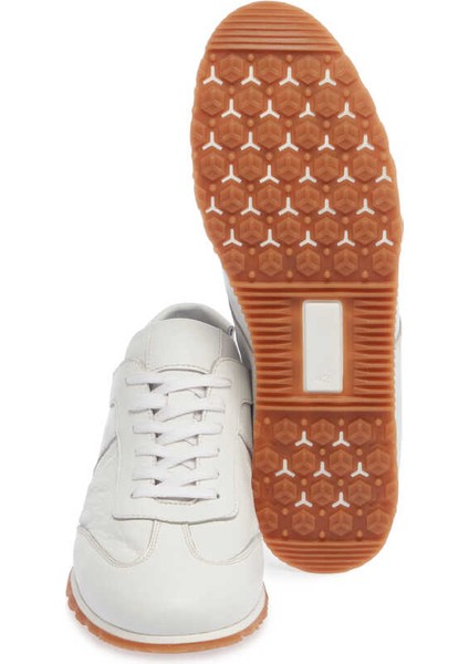 Beyaz Hakiki Deri Erkek Sneaker - E24I1AY56631-A26