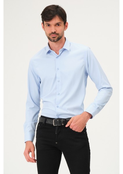 Bay Efendi Erkek Klasik Slim Fit Saten Gömlek