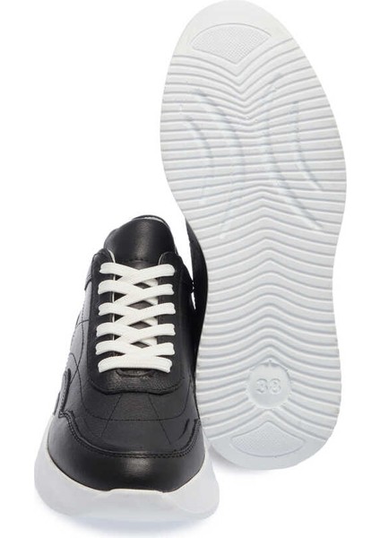 Siyah Hakiki Deri Kadın Sneaker - K24I1AY67314-A23 fırsatları