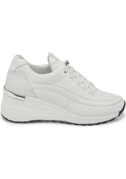 Beyaz Hakiki Deri Kadın Sneaker - K24I1AY67145-A26