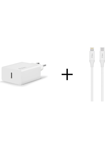 2SCS22BL Ttec Smartcharger Pd 20W Seyahat Hızlı Şarj Aleti+Usb-C - Lightning 150CM Kablo Beyaz