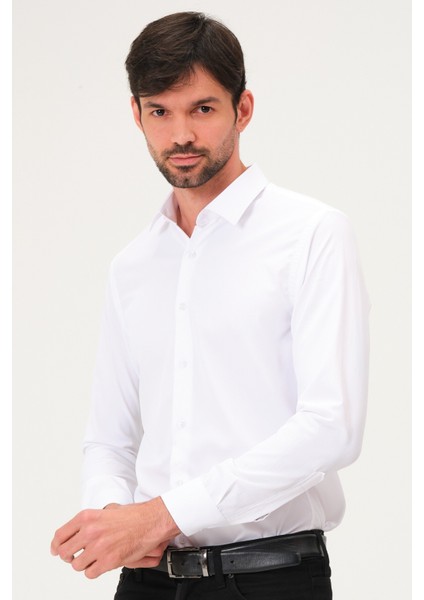 Erkek Klasik Slim Fit Saten Gömlek modelleri
