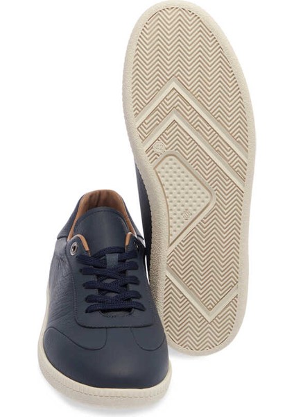 Lacivert Hakiki Deri Erkek Sneaker - E24I1AY56704-A38