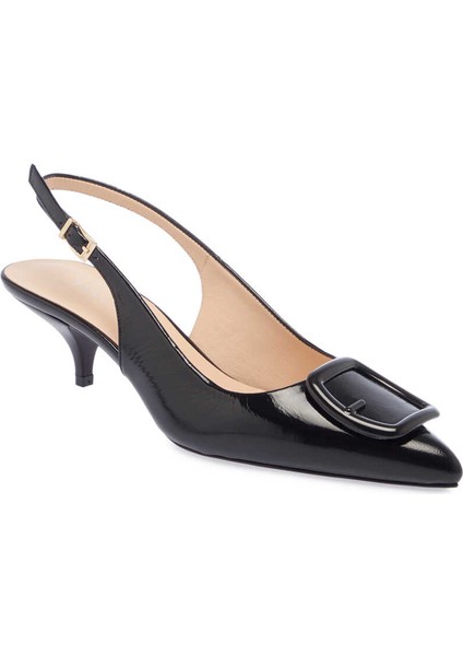 Siyah Hakiki Rugan Deri Kadın Stiletto - K24I1AY67191-A07