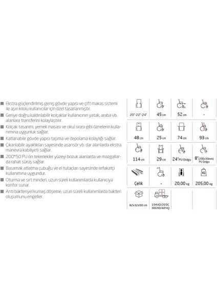 Golfi G140 Bariatrik Geniş Tekerlekli Sandalye indirimleri