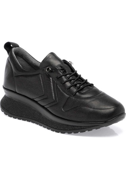 Siyah Hakiki Deri Kadın Sneaker - K24I1AY67094-A23