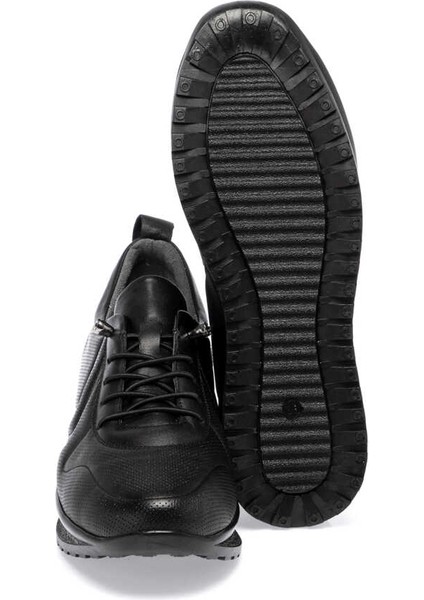 Siyah Hakiki Deri Kadın Sneaker - K24I1AY67094-A23