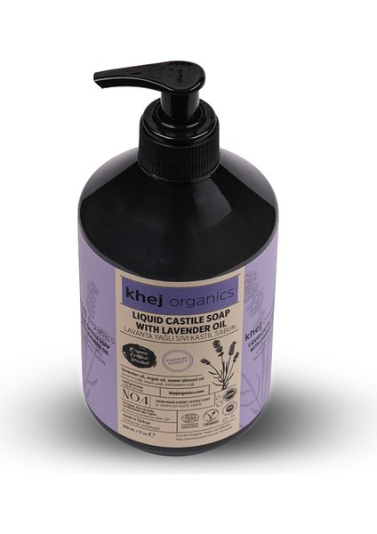 No.4 Organik Vegan Lavanta Yağlı Organik Sıvı Kastil Sabun (Karma Cilt Sabunu) 500ML modelleri