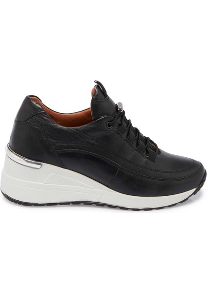 Siyah Hakiki Deri Kadın Sneaker - K24I1AY67145-A23