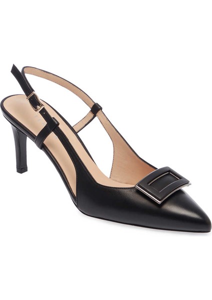 Siyah Hakiki Deri Kadın Stiletto - K24I1AY67189-A23